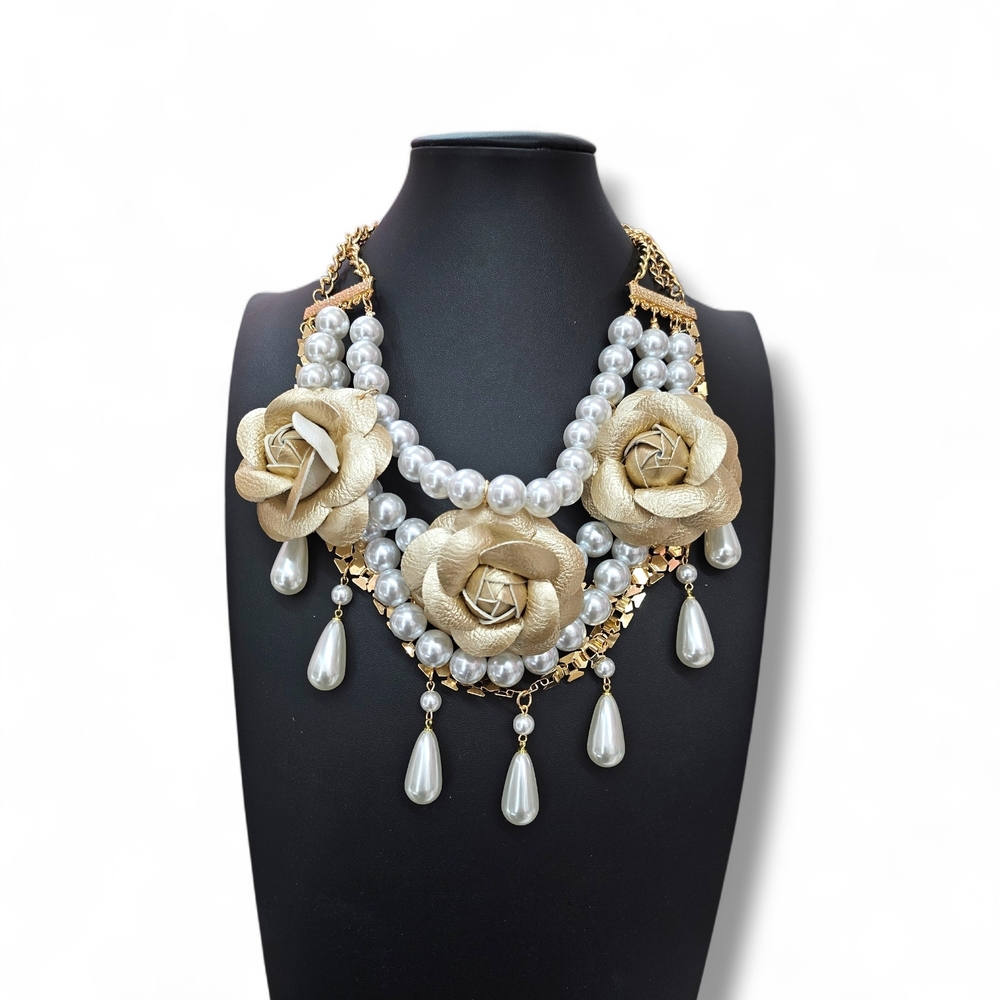 Encore Jeans Gold and Silver Floral Necklace
